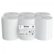 Полотенца бумажные рулонные 150 м, VEIRO Professional (H1) COMFORT, 1-слойные, КОМПЛЕКТ 6 рулонов, K211