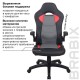 Кресло компьютерное BRABIX 'Skill GM-005', откидные подлокотники, экокожа, черное/красное, 532496