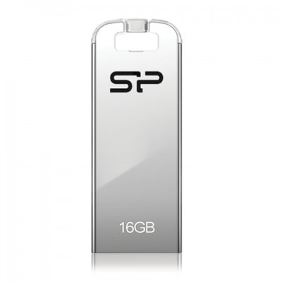 Флеш-диск 16 GB, SILICON POWER Touch T03, USB 2.0, металлический корпус, серебристый, SP16GBUF2T03V1F