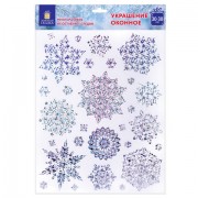 Наклейка для окон, 30х38 см, 'Морозные снежинки', голография, серебро, ЗОЛОТАЯ СКАЗКА, 592574