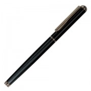 Ручка бизнес-класса перьевая BRAUBERG Larghetto, СИНЯЯ, корпус черный с хромом, линия, 143477