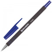 Ручка шариковая BRAUBERG 'Capital', СИНЯЯ, корпус soft-touch черный, узел 0,7 мм, линия письма 0,35 мм, 141170