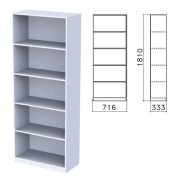 Шкаф (стеллаж) 'Бюджет', 716х333х1810 мм, 4 полки, серый, 402651-030