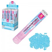 Хлопушка пневматическая 30 см, 'Мальчик или девочка', бумага, голубой цвет, ЗОЛОТАЯ СКАЗКА, 592457