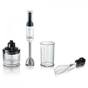 Блендер погружной BOSCH MSM4W421, 800 Вт, 1 скорость, 3 насадки, стакан, белый