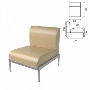 Кресло мягкое 'Дилан' Д-22, 670х720х790 мм, без подлокотников, кожзам, бежевое