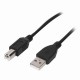 Кабель USB 2.0 AM-BM, 1,5 м, SONNEN Premium, медь, для периферии, экранирующая фольга, черный, 513128