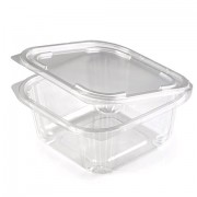 Одноразовый контейнер квадратный 500 мл, С КРЫШКОЙ ЮП-РКСП, КОМПЛЕКТ 400 шт., прозрачный ПЭТ, ЮПЛАСТ, ЮУПМ6132