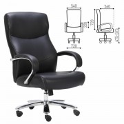 Кресло офисное BRABIX PREMIUM 'Total HD-006', НАГРУЗКА до 180 кг, экокожа, хром, черное, 531933