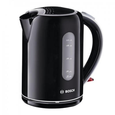 Чайник BOSCH TWK7603, 1,7 л, 2200 Вт, закрытый нагревательный элемент, пластик, черный