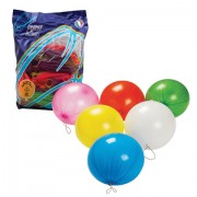 Шары воздушные 16' (41 см), комплект 25 шт., панч-болл (шар-игрушка с резинкой), 12 неоновых цветов, пакет, 1104-0005