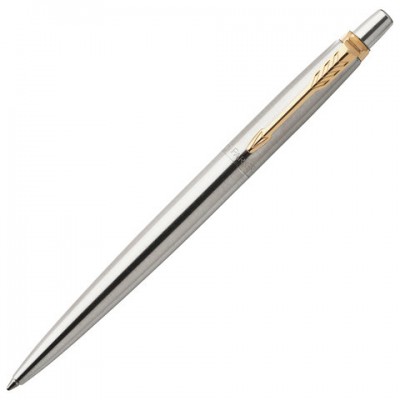 Ручка шариковая PARKER 'Jotter Core Stainless Steel GT', корпус серебристый, позолоченные детали, синяя, 1953182