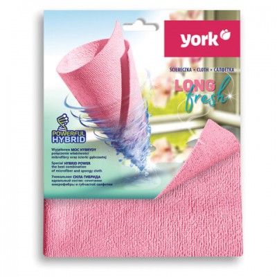 Салфетка из PVA губчатая микрофибры, 30х35см, СУПЕРВПИТЫВАЮЩАЯ, Long Fresh, YORK, 26250