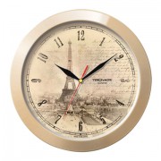 Часы настенные TROYKA 11135152, круг, бежевые с рисунком 'Париж', бежевая рамка, 29х29х3,5 см
