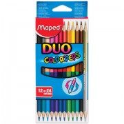 Карандаши цветные MAPED (Франция) 'Color Pep's', 24 цвета, трехгранные, из липы, двусторонние, 829600