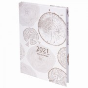 Ежедневник датированный 2021 А5 (145х215 мм), ламинированная обложка, STAFF, 'Узоры Дерева', 111818