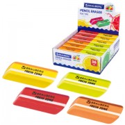 Ластик большой BRAUBERG 'Fresh Zone', 60х18х12 мм, цвет ассорти, прямоугольный, скошенный, 228717