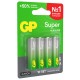 Батарейки КОМПЛЕКТ 4 шт., GP Super G-Tech, AA (LR6, 15А), алкалиновые, пальчиковые, блистер, 15A-2CR4