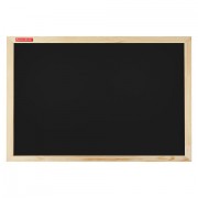 Доска для мела магнитная 30х45 см, черная, деревянная рамка, BRAUBERG 'Wood', 238801