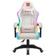 Кресло компьютерное DEFENDER 'Energy', 2 подушки, RGB-подсветка, экокожа, белое, 64557