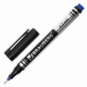 Маркер перманентный BRAUBERG 'Jet', СИНИЙ, супертонкий металлический наконечник 0,5 мм, 150508