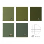 Тетрадь А5, 48 л., BRUNO VISCONTI, скоба, клетка, Soft-Touch, 'VERDE.ANIMALS' (5 видов), 7-48-1373