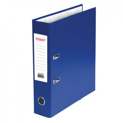 Папка-регистратор STAFF 'Manager' с покрытием из ПВХ, 70 мм, без уголка, синяя, 225207