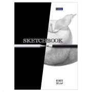 Скетчбук, белая бумага 100 г/м2, 145х205 мм, 80 л., гребень, твердая обложка, 'Black&White', 80Тт5Aгрз_22298