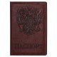 Обложка для паспорта STAFF, полиуретан под кожу, 'ГЕРБ', коричневая, 237604