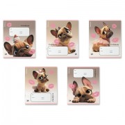 Тетрадь 18 л., клетка, выборочный УФ-лак, ERICH KRAUSE, 'Frenchie' (микс в спайке), 64834