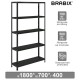 Стеллаж металлический BRABIX 'ГРАФИТ MS KD-180/40/70-5', лофт, 1800х700х400 мм, 5 полок, 291268, S240BR124593