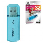 Флеш-диск 32 GB, SILICON POWER Helios 101, USB 2.0, металлический корпус, голубой, SP32GBUF2101V1B