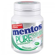 Жевательная резинка MENTOS Pure White (Ментос) 'Нежная мята', 54 г, банка, 67843