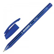 Ручка шариковая масляная ЮНЛАНДИЯ 'Трио', СИНЯЯ, трехгранная, корпус синий, узел 0,7 мм, 143351, OBP386