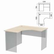 Стол компактный ЧАСТЬ 1 'Арго', 1200х1200х760 мм, левый, ясень шимо, А-203.60