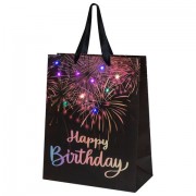 Пакет подарочный (1 штука) 26x13x32 см (L), 'LED Bag', черный, ЗОЛОТАЯ СКАЗКА, 700836