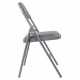 Стул складной BRABIX 'Golf Plus CF-003 КОМФОРТ', серый каркас, серая ткань, 532890