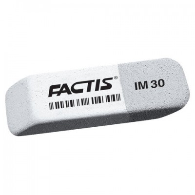 Ластик FACTIS IM 30 (Испания), 59х20х10 мм, бело-серый, прямоугольный, скошенные края, CCFIM30BG