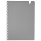 Тетрадь обложка пластик, А5 80 л., гребень мягкий, вырубка для ручки, клетка, BRAUBERG, серый, 405377