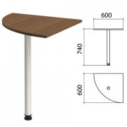 Стол приставной угловой 'Эко', 600х600х740 мм, цвет орех (КОМПЛЕКТ)