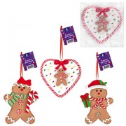 Украшение елочное (1 шт.) 'Пряник', 12х9 см, полимерная глина, ассорти 3 дизайна, ЗОЛОТАЯ СКАЗКА, 592408