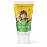Зубная паста детская 50 г, SYNERGETIC, клубничка и банан, от 3 до 6 лет (желтая), 201009