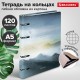 Тетрадь на кольцах А5 160х212 мм, 120 листов, картон, матовая ламинация, клетка, BRAUBERG, 'В горах', 404724
