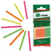 Счетные палочки СТАММ (30 штук) многоцветные, европодвес, СП01