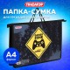 Папка на молнии с ручками ПИФАГОР А4, 1 отделение, пластик, ручки-шнурок, 'Game Zone', 271470