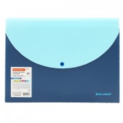 Папка-органайзер конверт на кнопке 6 отделений, BRAUBERG 'Extra', A4, синяя с голубым, 274103