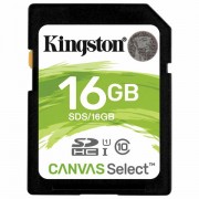 Карта памяти SDHC 16 GB KINGSTON Canvas Select UHS-I U1, 80 Мб/сек (class 10), SDS/16G, SDS/16GB