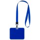 Бейдж горизонтальный (54х85 мм), лента 45 см с карабином, СЛАЙДЕР, синий, BRAUBERG EXTRA, 238833