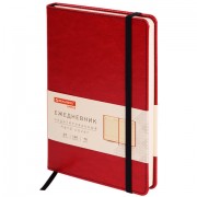 Ежедневник недатированный А5 138х213 мм BRAUBERG 'Office', под кожу, 160 л., красный, 113291