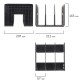 Лоток-сортер для бумаг BRAUBERG 'Radikal', 3 отделения, 207х212х165 мм, сетчатый, черный, 235364